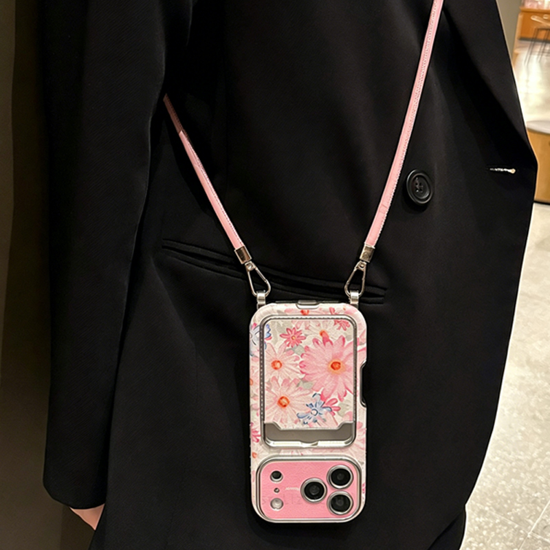 Pink Floral Faux Leather Textu - Phone Bag Crossbody review and price