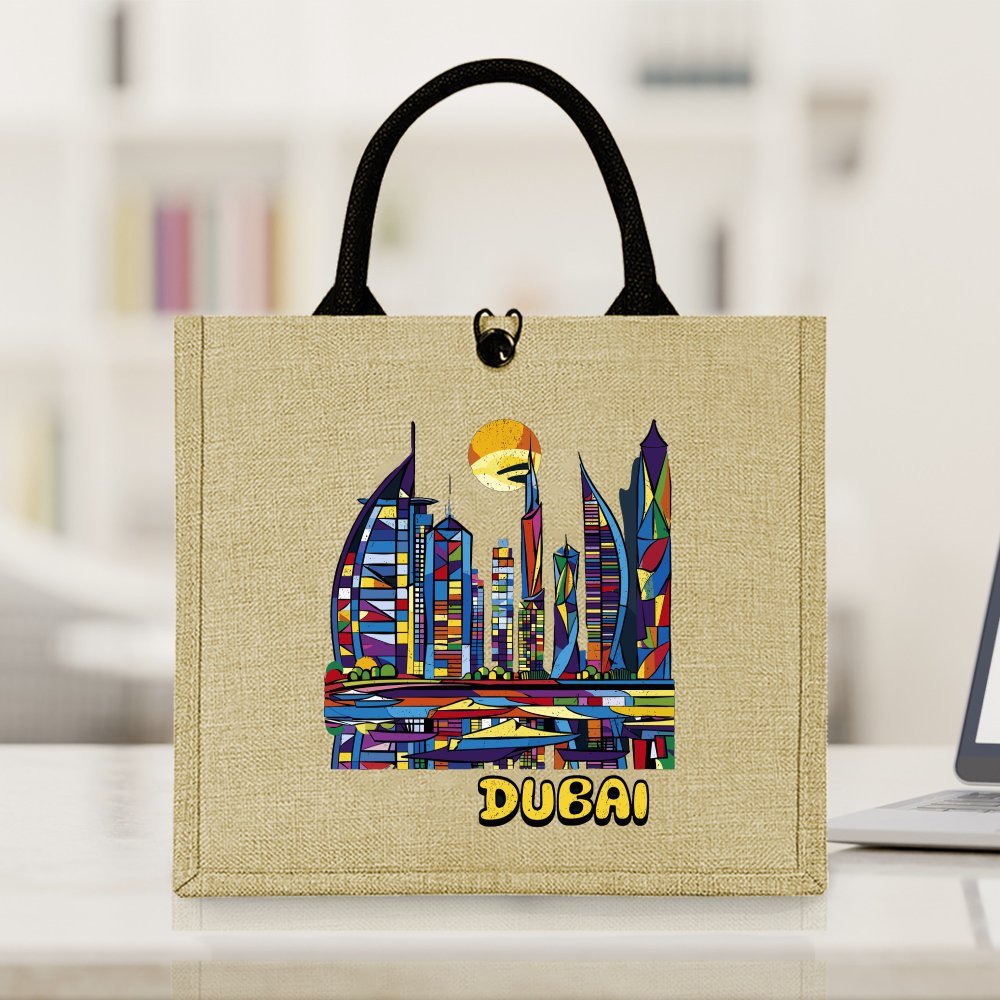 Hot Sale Skyline Printed Linen - Women Bags Uae review and price
